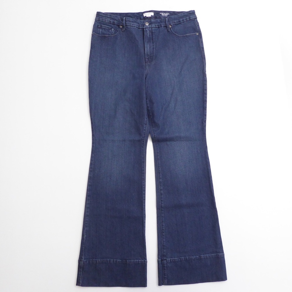 Good American Womens Good Classic Bootcut Jeans Blue High Rise 16